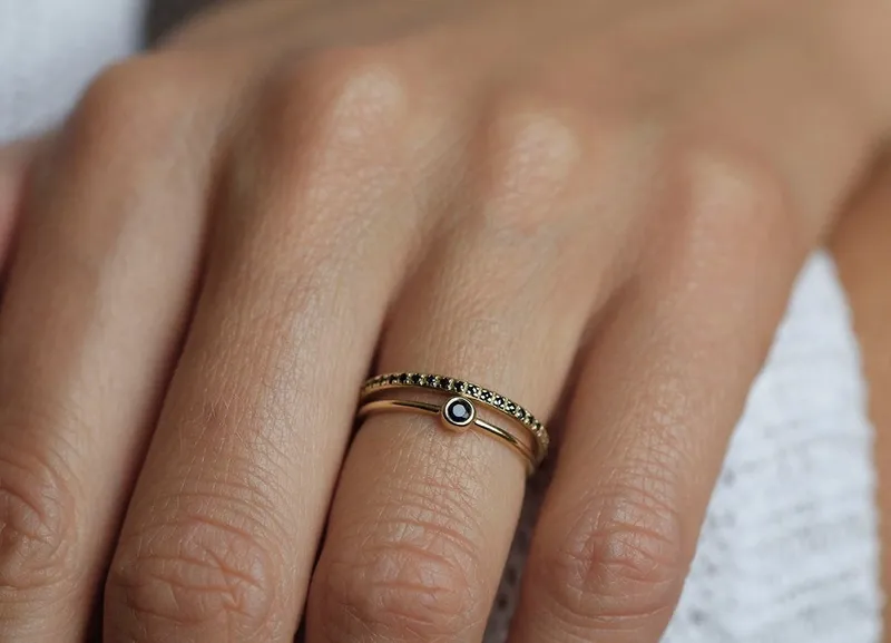 Black Diamond Solitaire Ring view 3