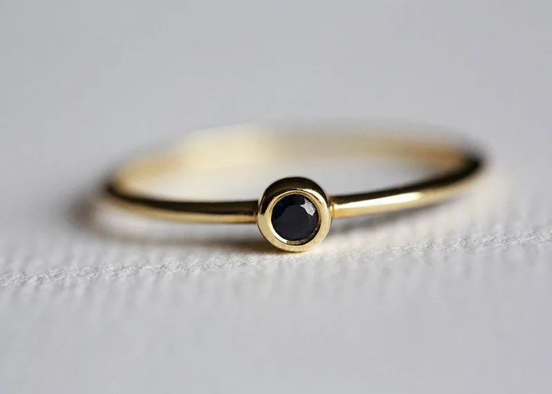 Black Diamond Solitaire Ring view 4