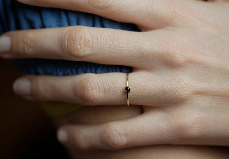 Black Diamond Solitaire Ring view 5
