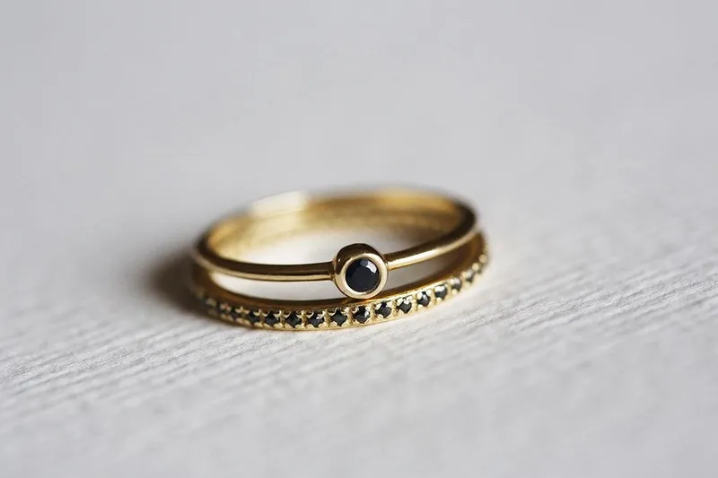 Black Diamond Solitaire Ring view 7