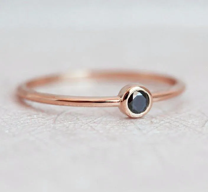 Black Diamond Solitaire Ring view 8