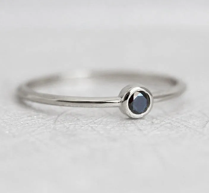 Black Diamond Solitaire Ring view 9
