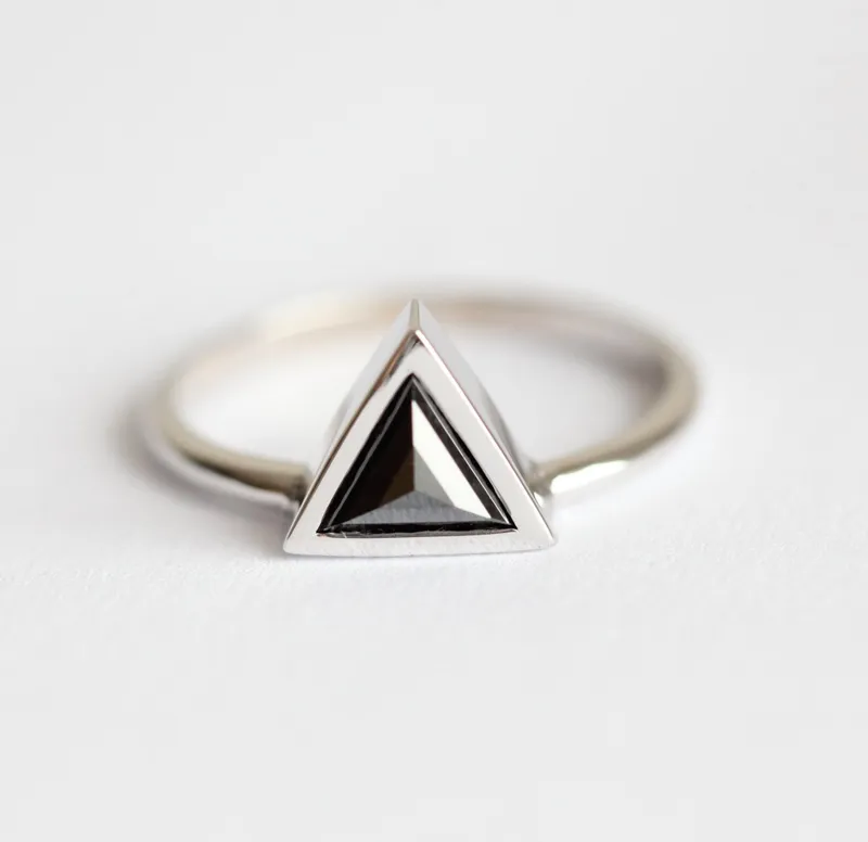 Black Engagement Ring, Black Diamond Ring vy 3