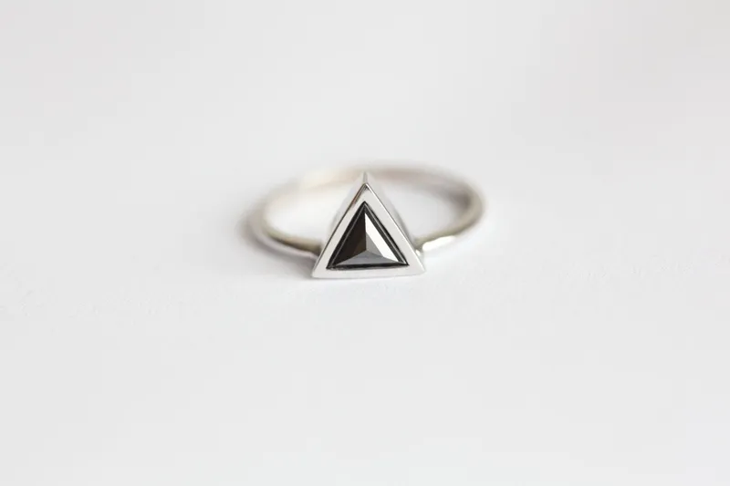 Black Engagement Ring, Black Diamond Ring vy 4