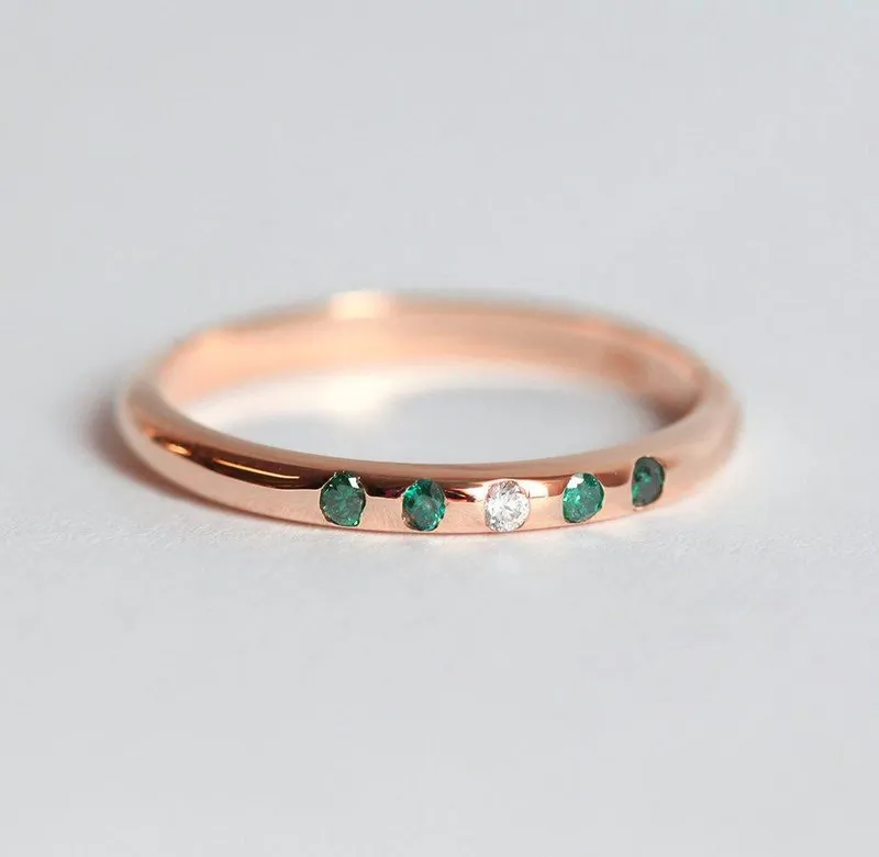 Blue Diamond Ring, Blue Diamond Band vy 4