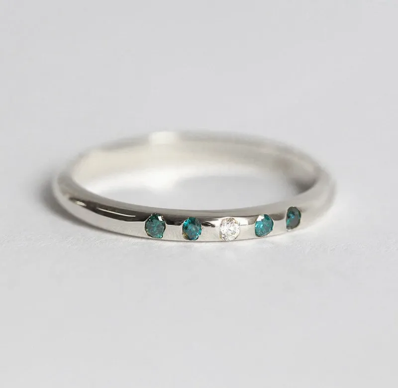 Blue Diamond Ring, Blue Diamond Band vy 5
