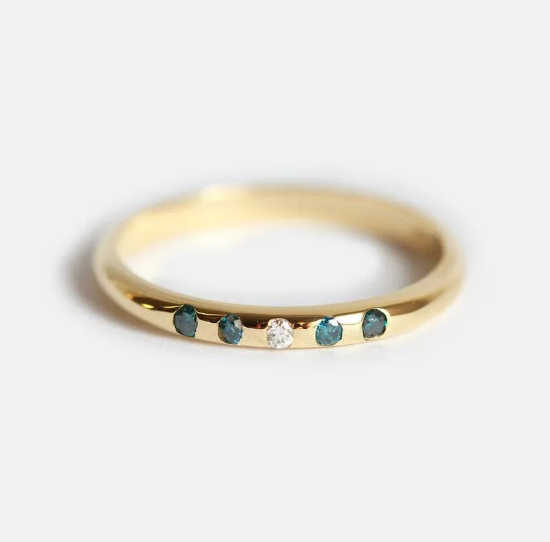 Blue Diamond Ring, Blue Diamond Band diamond round cut engagement ring