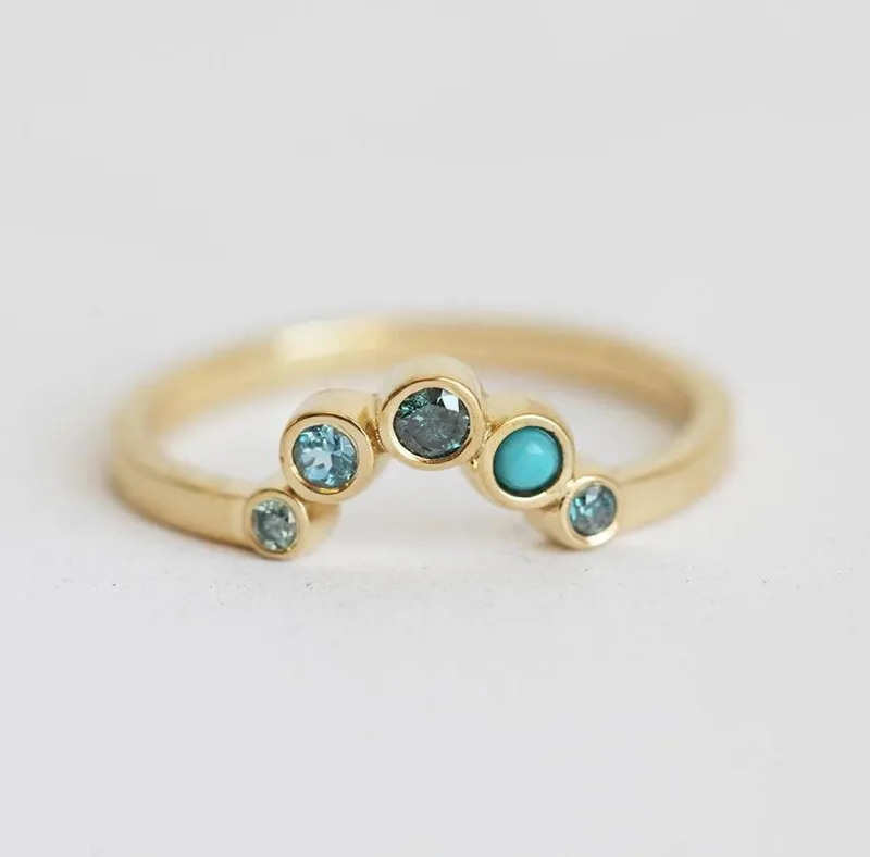 Blue Diamond Ring, Topaz Ring vy 3