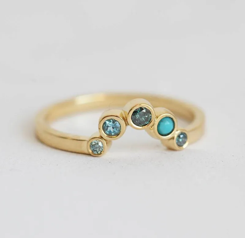 Blue Diamond Ring, Topaz Ring vy 4