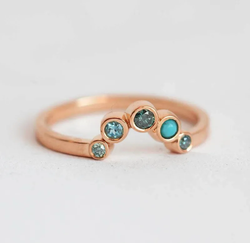 Blue Diamond Ring, Topaz Ring vy 6