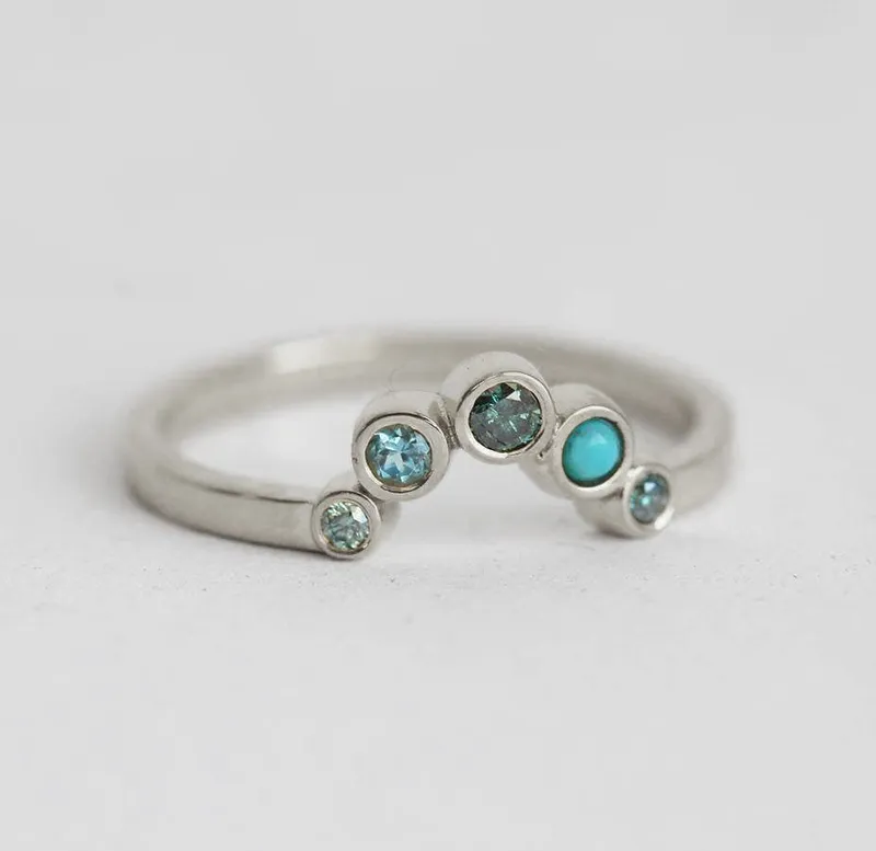 Blue Diamond Ring, Topaz Ring vy 7