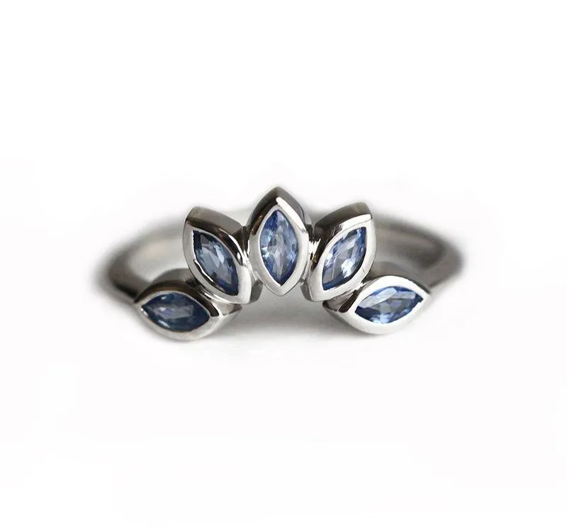 Blue Sapphire Ring, Sapphire Wedding Ring vy 2