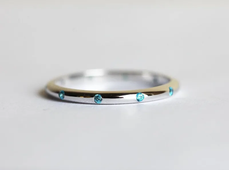 Blue Topaz Ring, Birthstone Ring view 2