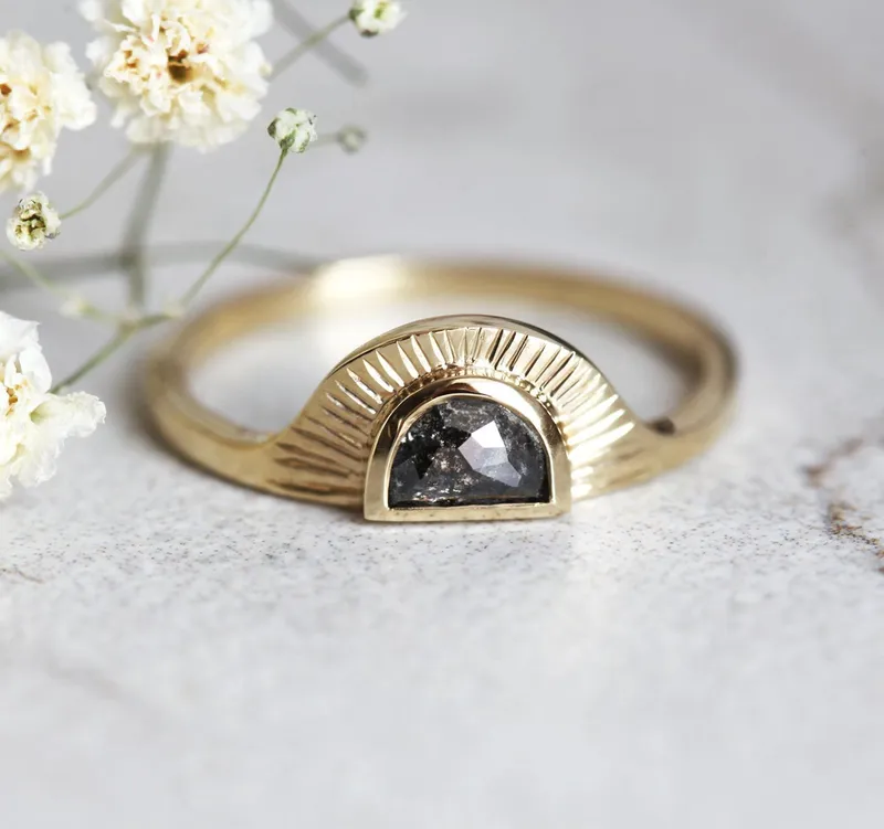 Bohemian Half Moon Sapphire Ring view 8