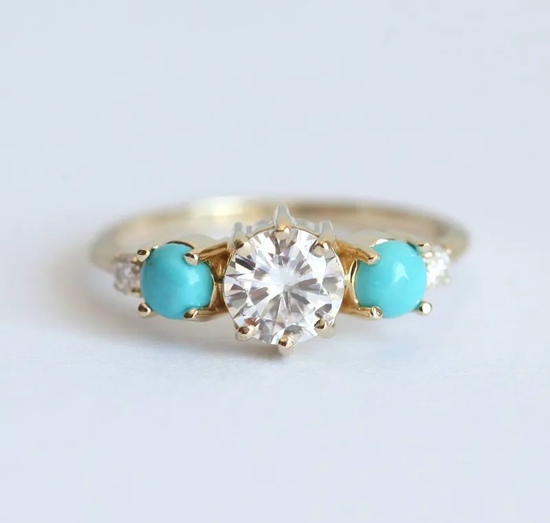 Bowie Round Moissanite Cluster Ring view 3