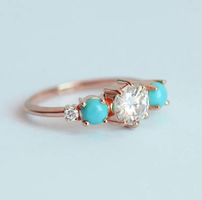 Bowie Round Moissanite Cluster Ring view 6