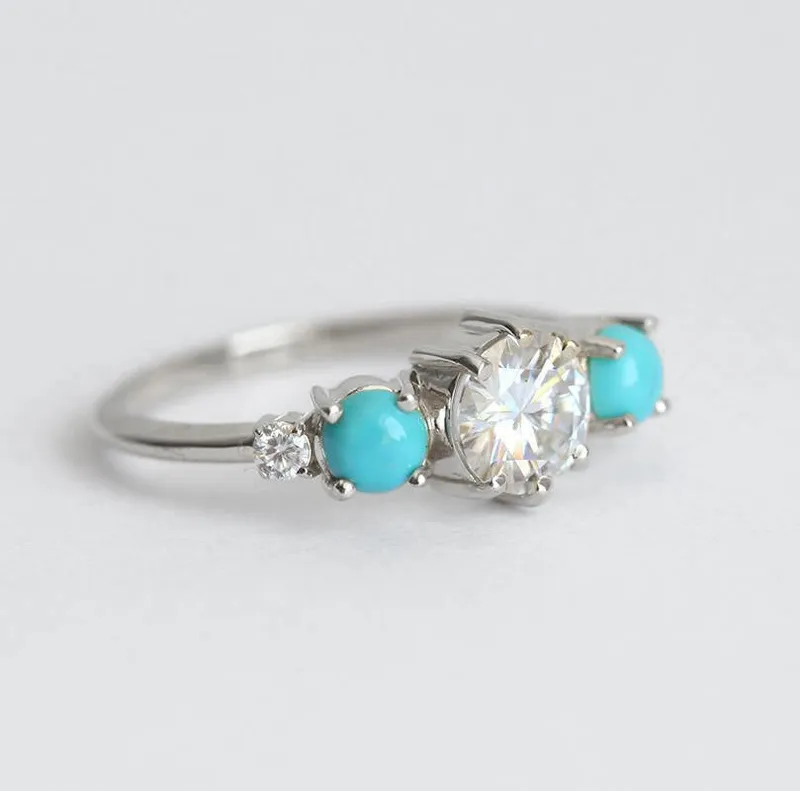 Bowie Round Moissanite Cluster Ring view 7