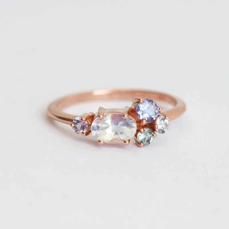 Brennan Oval Turquoise Cluster Ring view 6