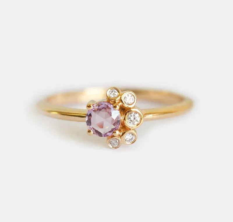 Briar Round Sapphire Diamond Cluster Ring vy 6