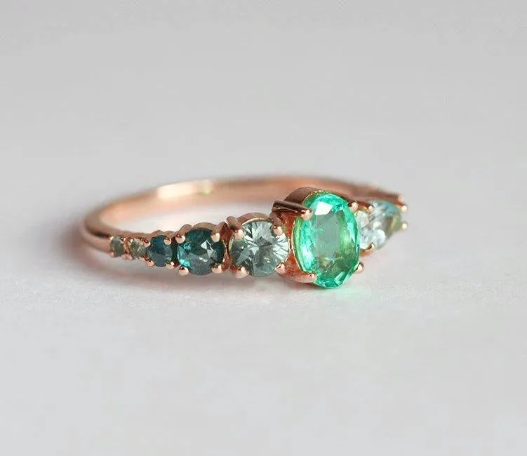 Brighton Oval Emerald Cluster Ring view 6
