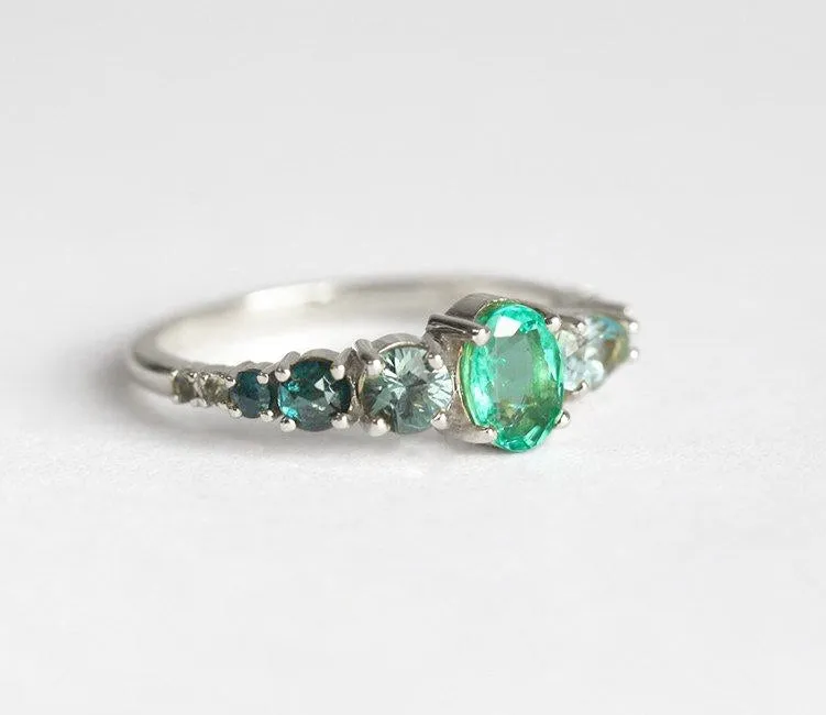 Brighton Oval Emerald Cluster Ring view 7