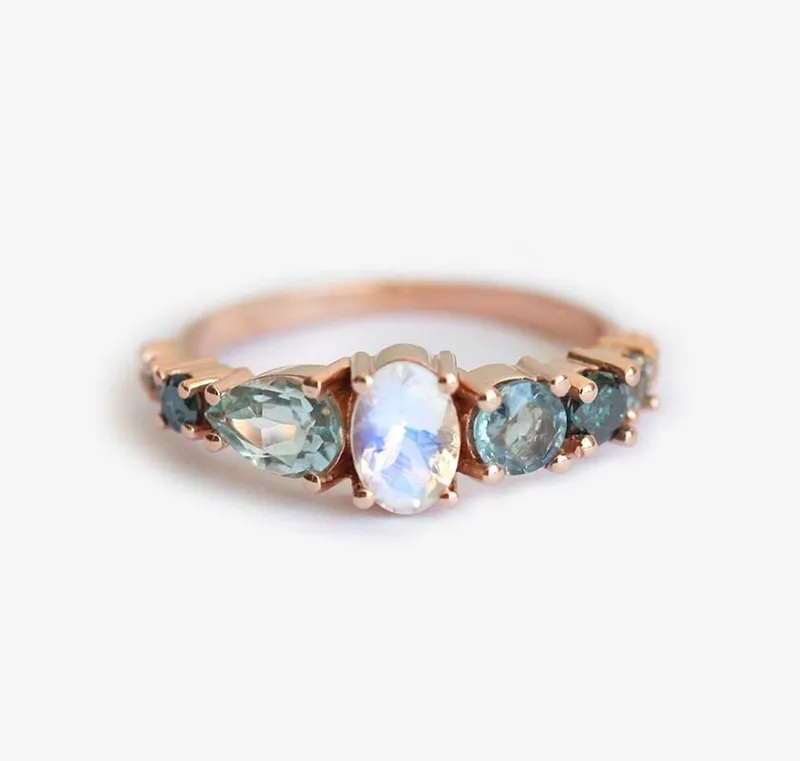 Brighton Oval Moonstone Cluster Ring view 2