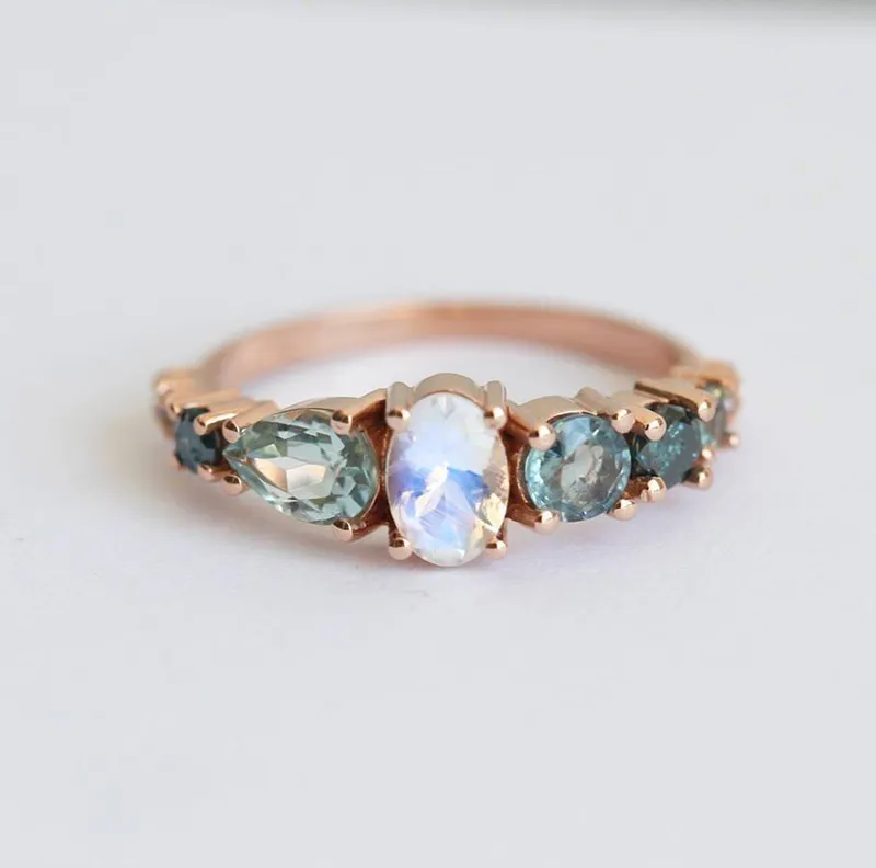 Brighton Oval Moonstone Cluster Ring view 4