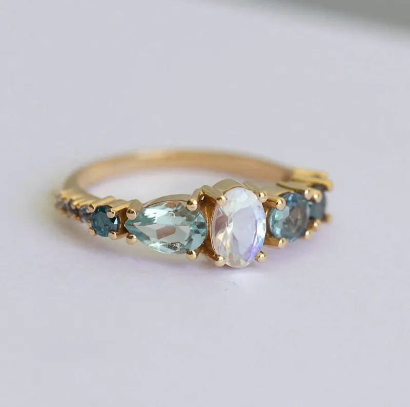 Brighton Oval Moonstone Cluster Ring view 6