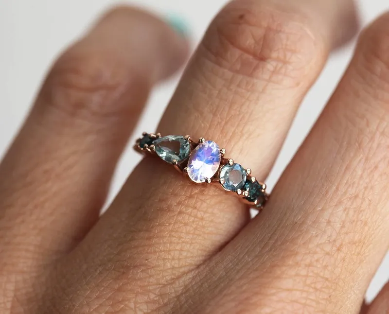 Brighton Oval Moonstone Cluster Ring oval cut engagement ring