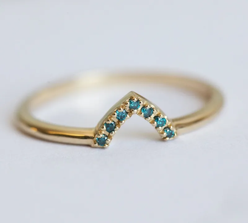 Brooke Trillion-Cut Teal Sapphire Ring view 5