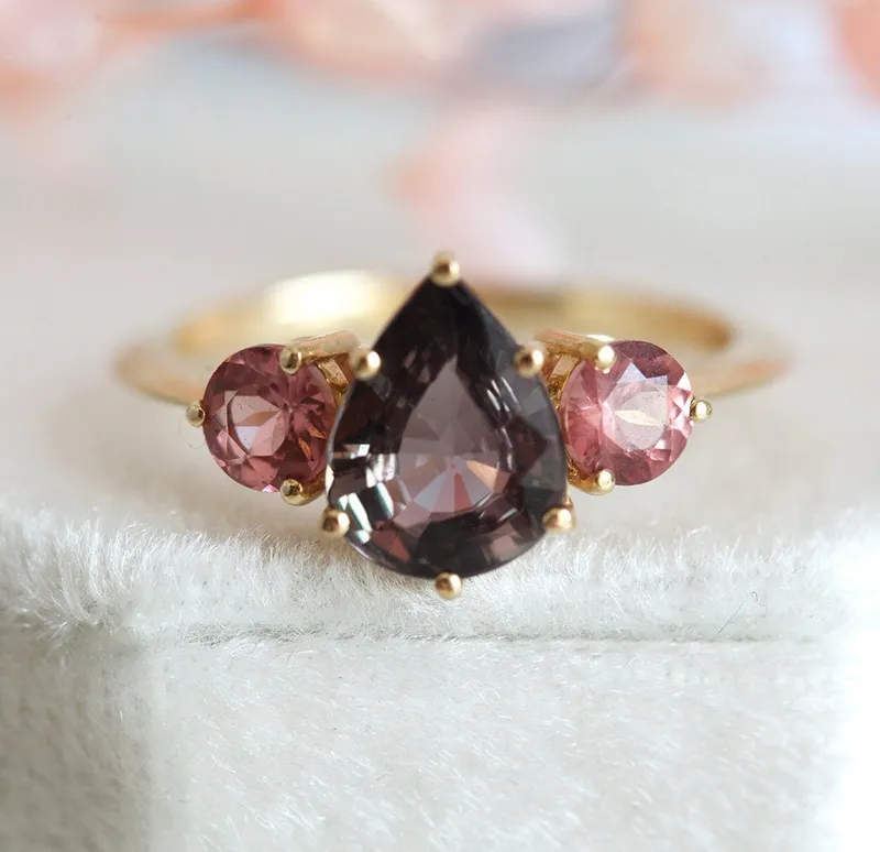 Bryndis Burgundy Sapphire Garnets Ring view 10