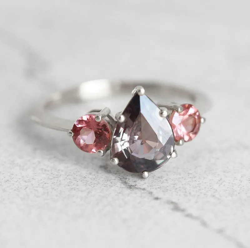 Bryndis Burgundy Sapphire Garnets Ring view 12