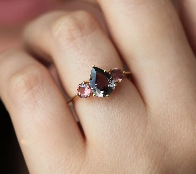 Bryndis Burgundy Sapphire Garnets Ring view 2