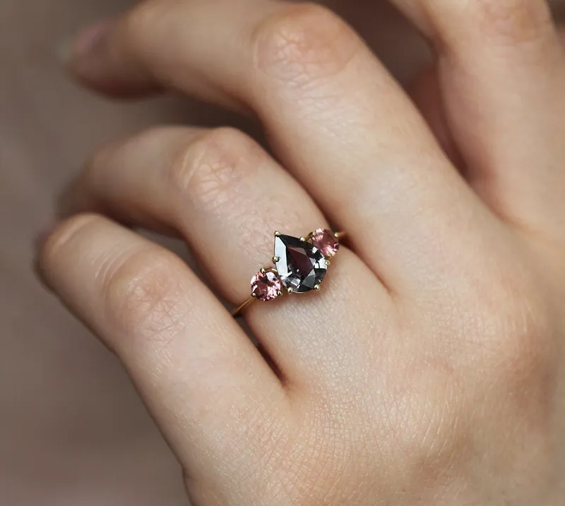 Bryndis Burgundy Sapphire Garnets Ring view 3