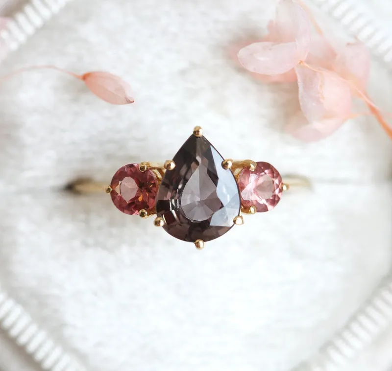 Bryndis Burgundy Sapphire Garnets Ring view 4