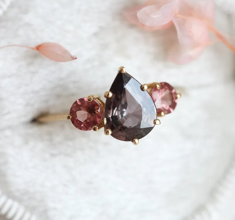 Bryndis Burgundy Sapphire Garnets Ring view 5