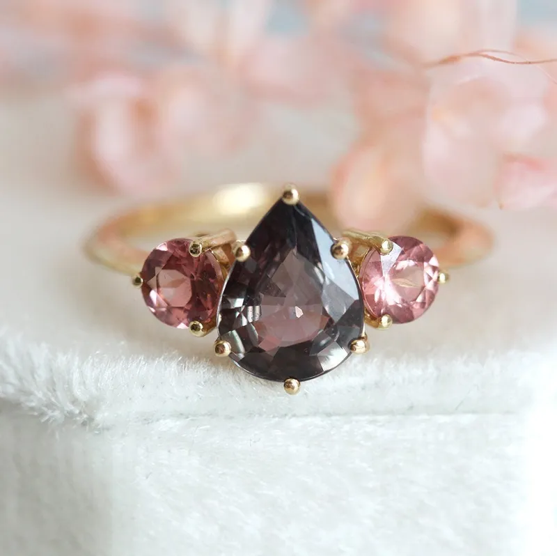 Bryndis Burgundy Sapphire Garnets Ring view 6