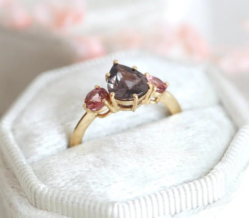 Bryndis Burgundy Sapphire Garnets Ring view 7