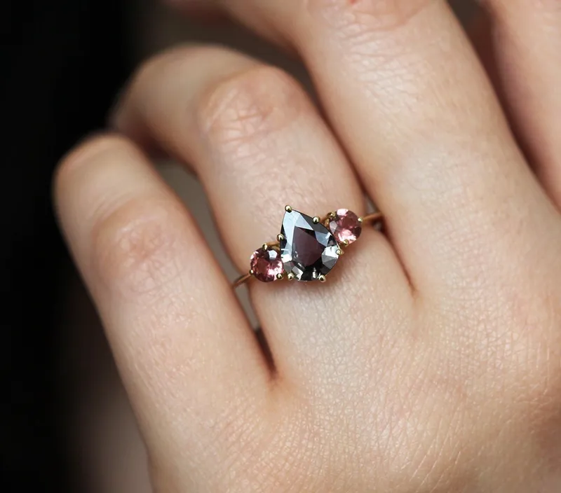 Bryndis Burgundy Sapphire Garnets Ring view 8