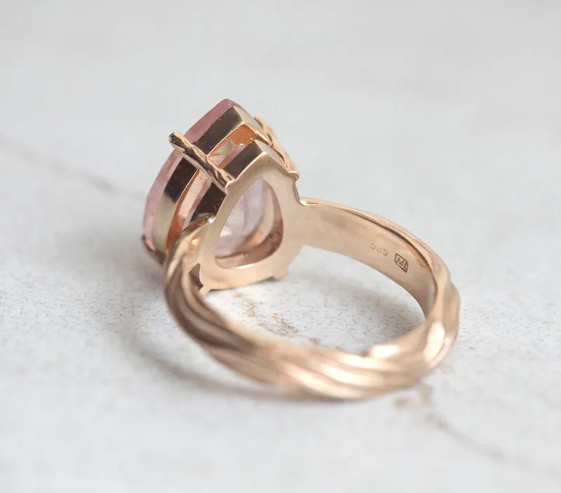 Candy Pear Morganite Ring view 2