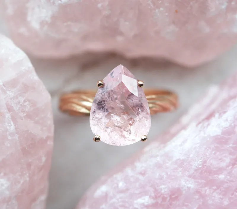 Candy Pear Morganite Ring view 4