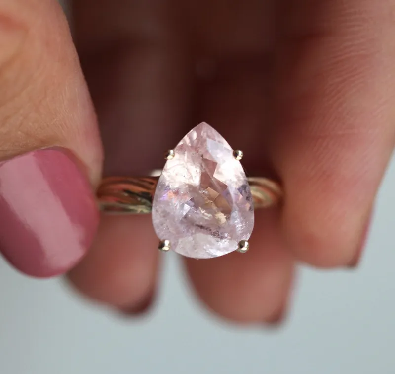 Candy Pear Morganite Ring view 5