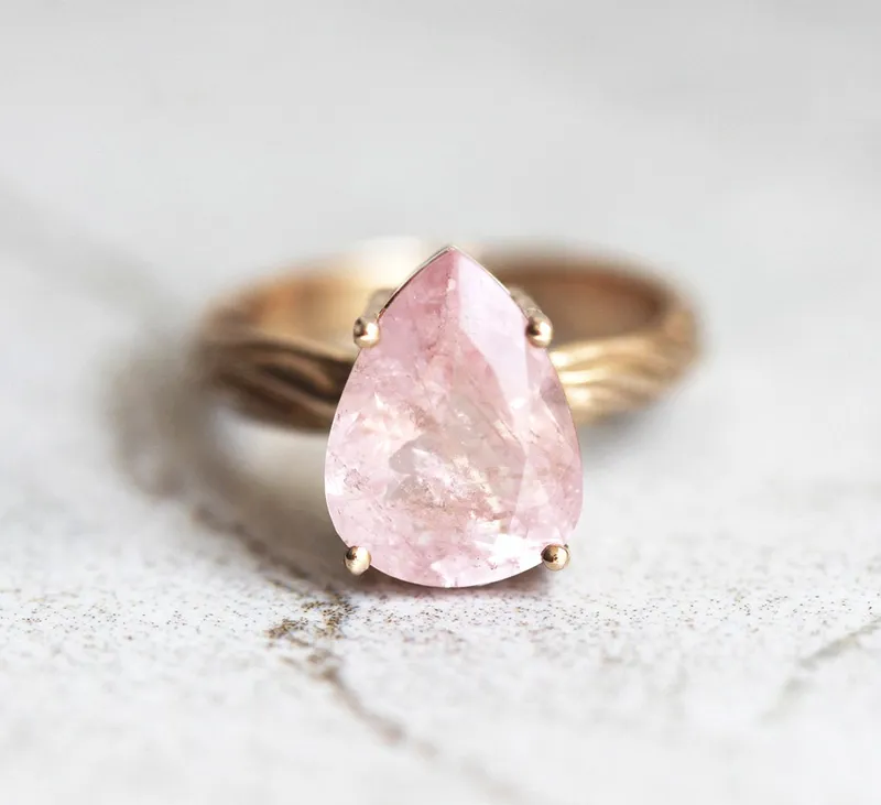 Candy Pear Morganite Ring pear cut engagement ring