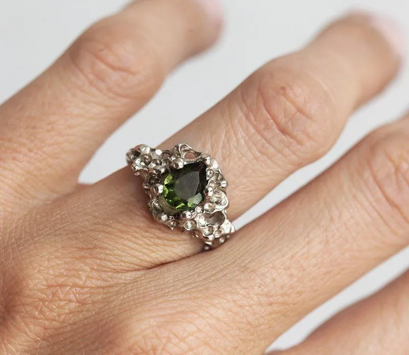 CERES CRYSTAL RING, METEORITE RING view 3