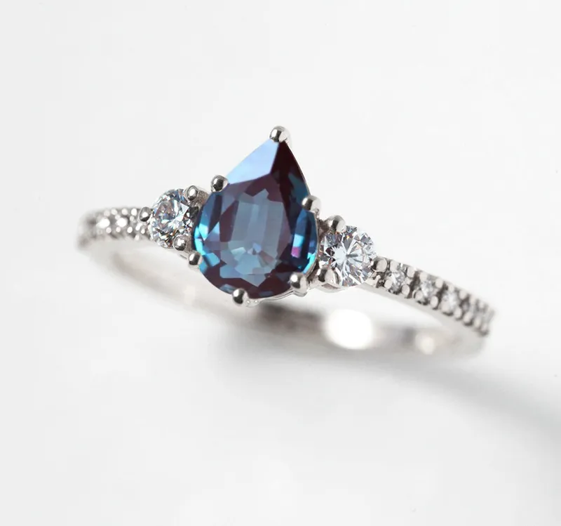 CLAUDIA PEAR ALEXANDRITE RING view 3