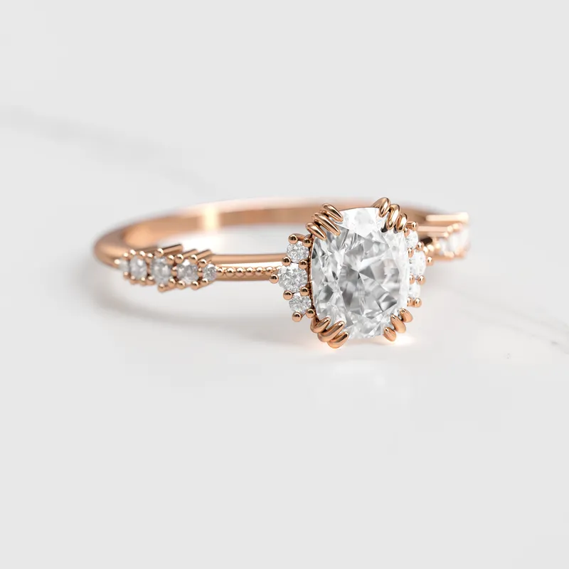 CUSHION CLUSTER DIAMOND RING view 2
