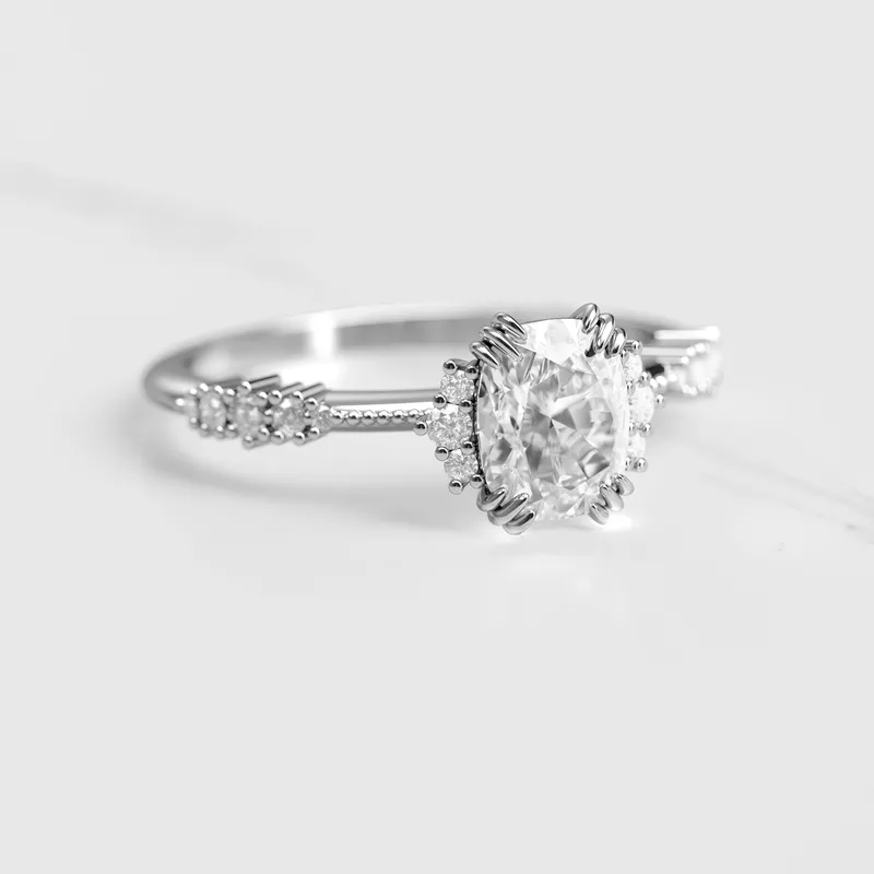 CUSHION CLUSTER DIAMOND RING view 3