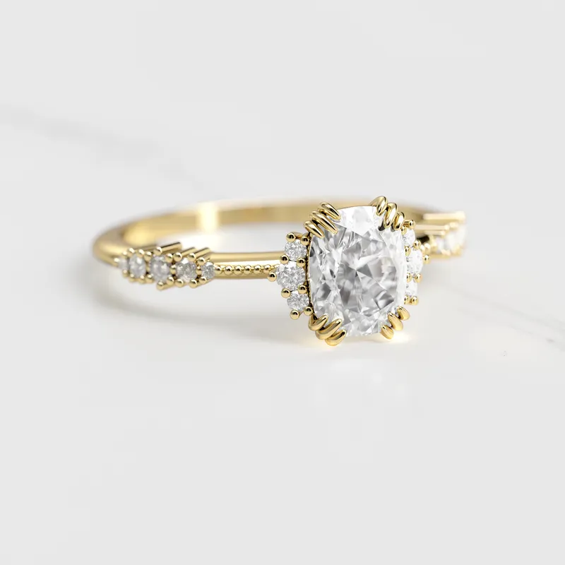 CUSHION CLUSTER DIAMOND RING diamond cushion cut engagement ring
