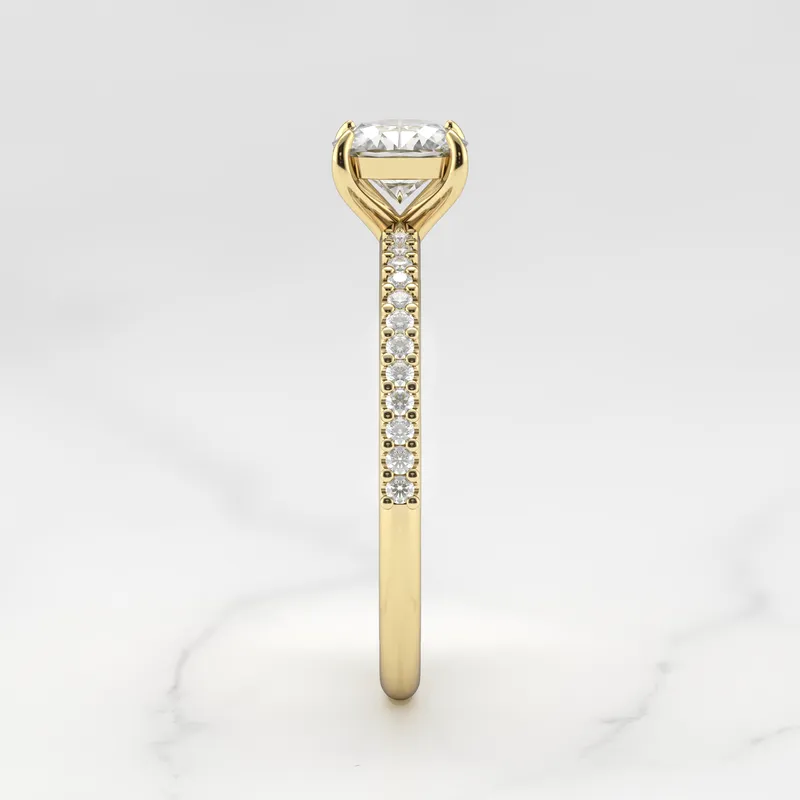 CUSHION HALF PAVE DIAMOND RING view 10