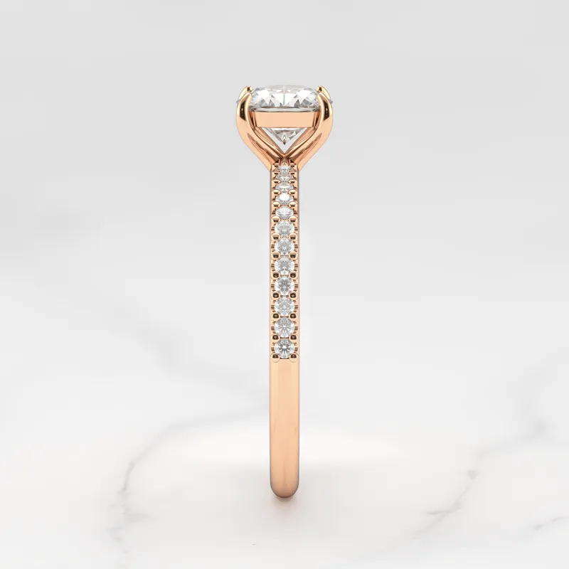 CUSHION HALF PAVE DIAMOND RING view 11